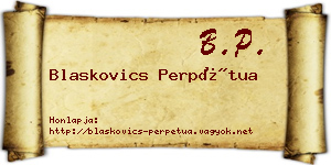 Blaskovics Perpétua névjegykártya